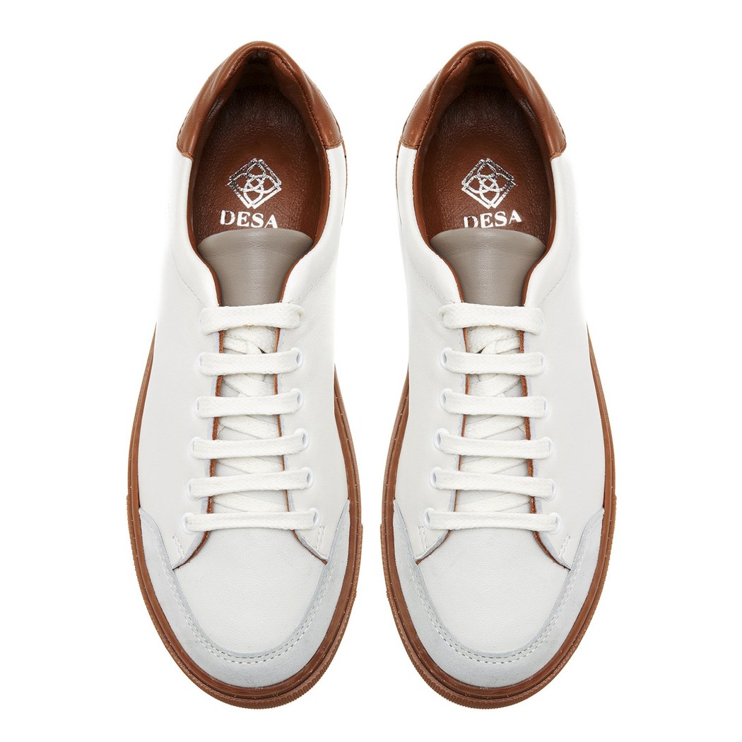 Alan Beyaz Kadın Deri Spor Ayakkabı