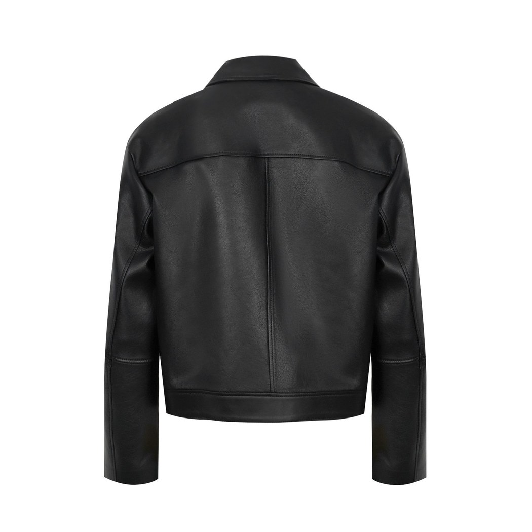 Albinia Siyah Kadın Deri Biker Ceket