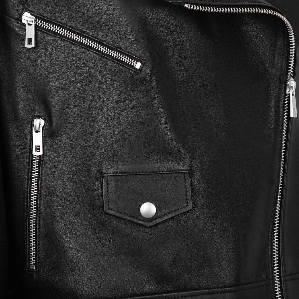 Albinia Siyah Kadın Deri Biker Ceket