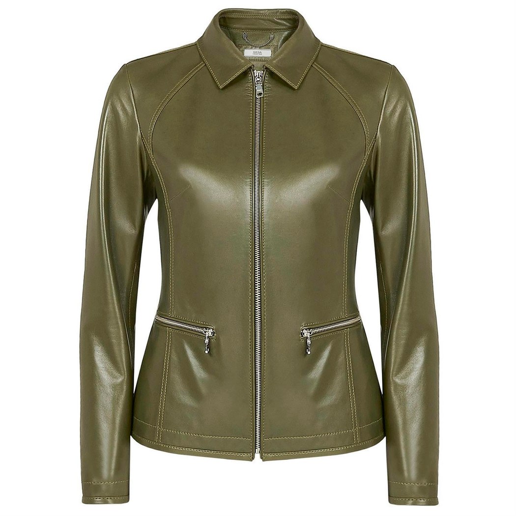 Alda Kadın Gömlek Yakalı Deri Ceket