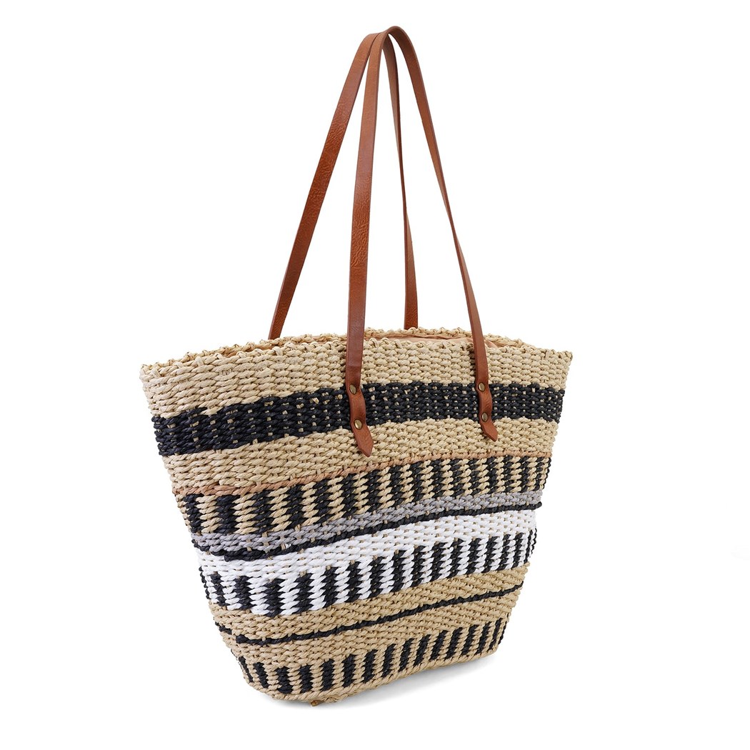 Aleah Bej Kadın Hasır Omuz Çantası