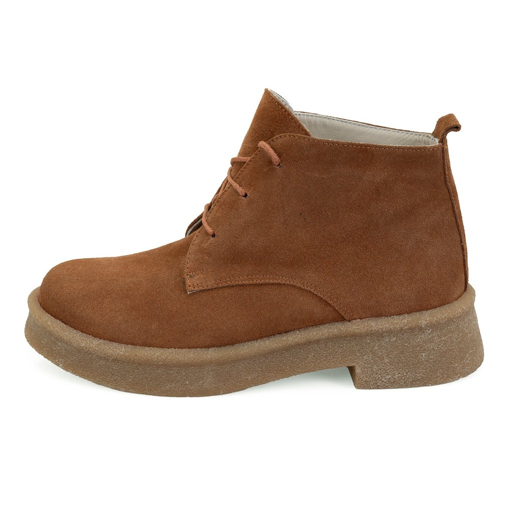 Alena Kahve Kadın Bağcıklı Süet Deri Bot