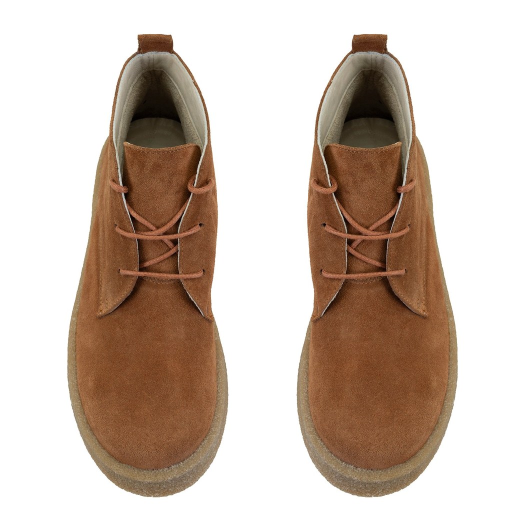 Alena Kahve Kadın Bağcıklı Süet Deri Bot