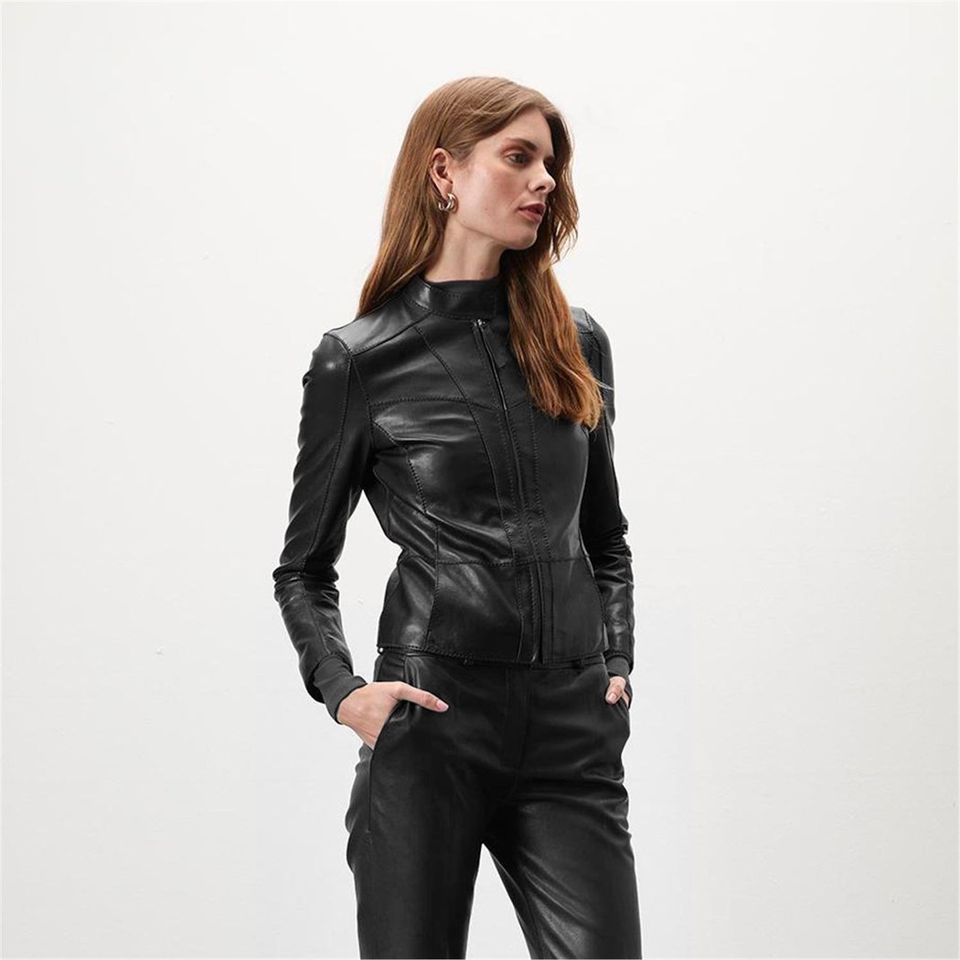 Alenna Siyah Kadın Deri Ceket