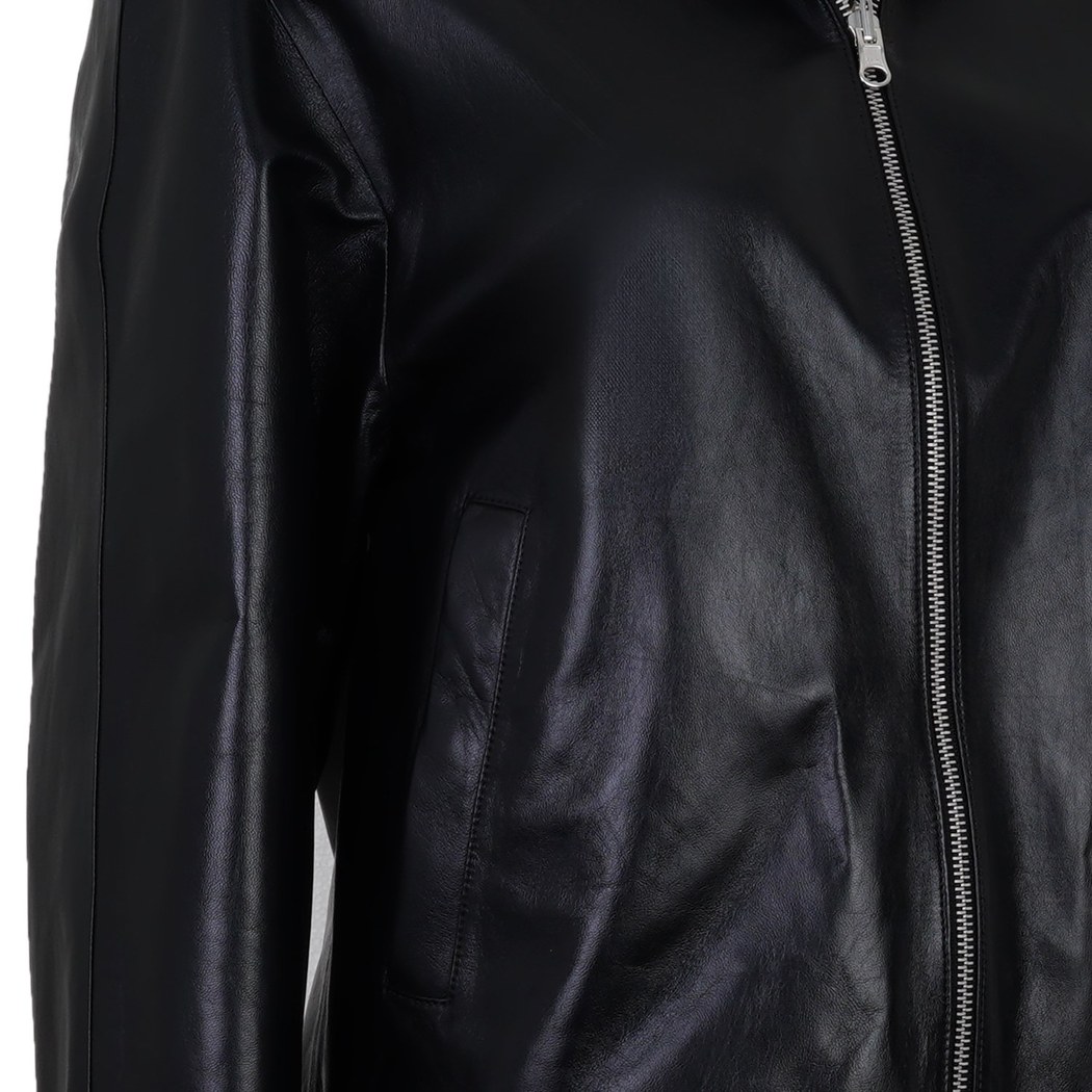 Alette Siyah Kadın Çift Taraflı Bomber Deri Ceket