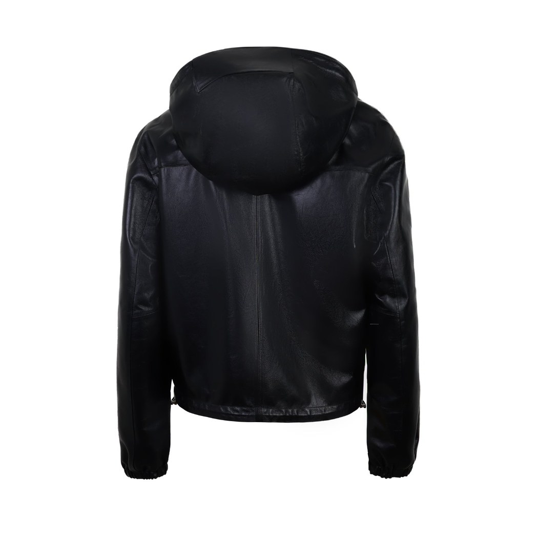 Alette Siyah Kadın Çift Taraflı Bomber Deri Ceket