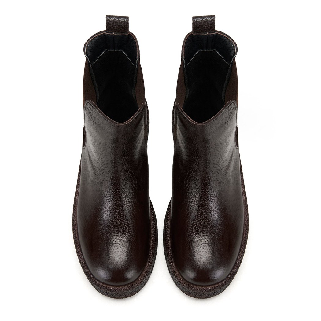 Alexis Kahve Kadın Lastikli Deri Chelsea Bot