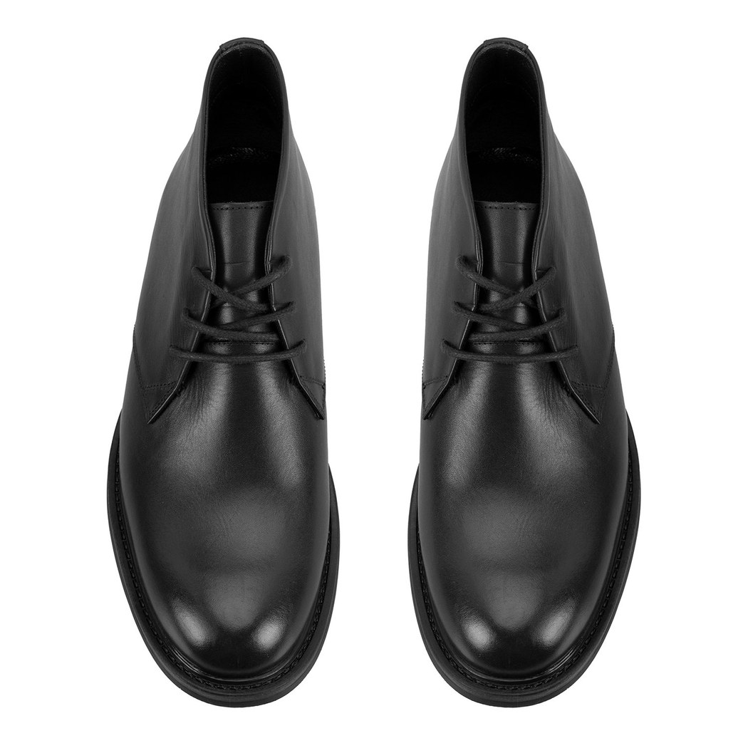 Aliah Siyah Erkek Deri Bağcıklı Bot