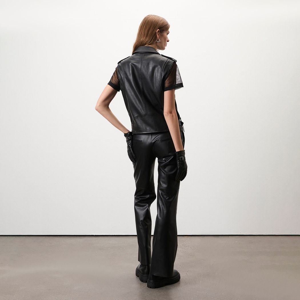 Alikae Siyah Kadın Deri Yelek