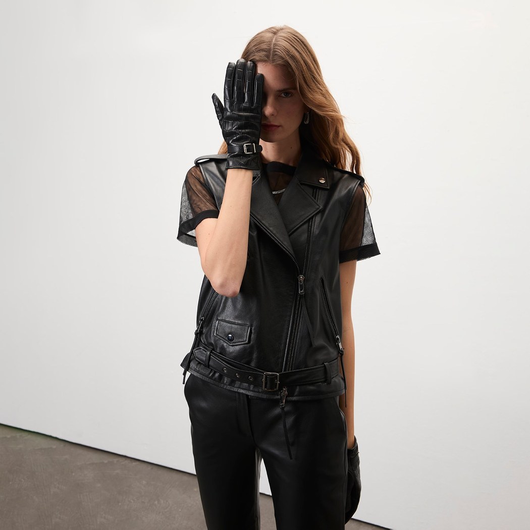 Alikae Siyah Kadın Deri Yelek