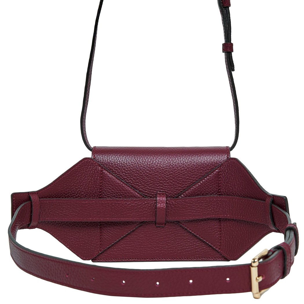 Aliz Bordo Kadın Deri Bel Çantası