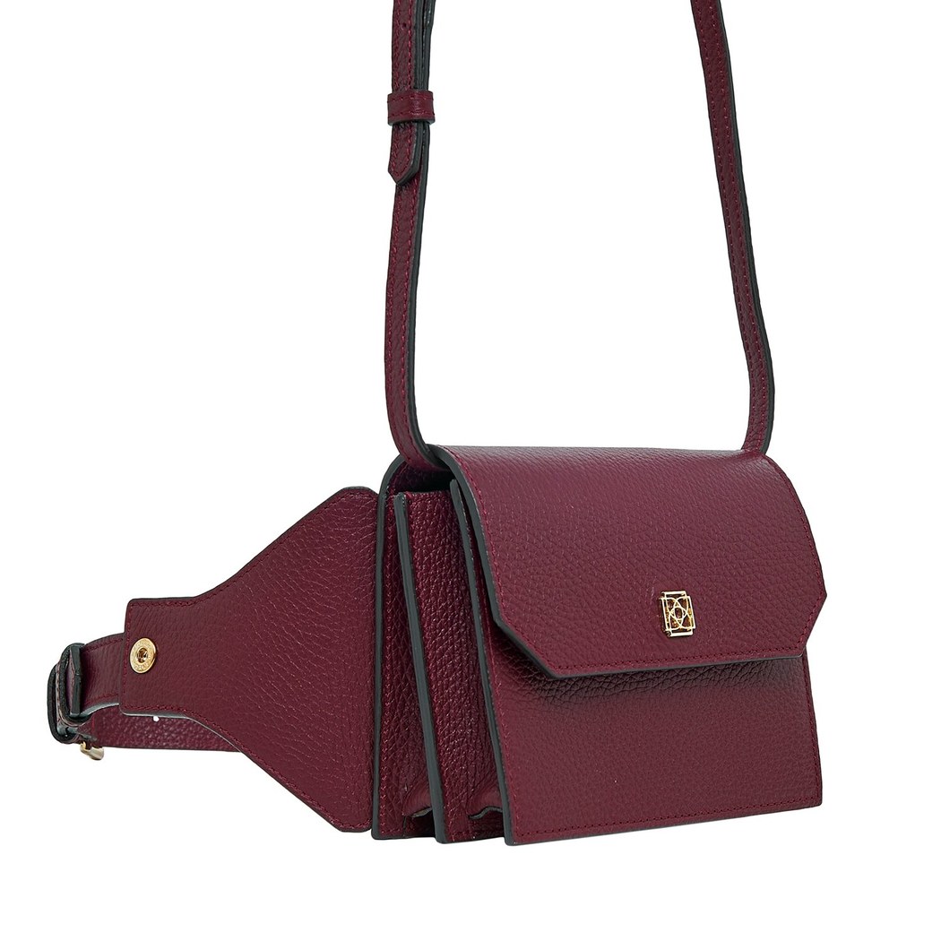 Aliz Bordo Kadın Deri Bel Çantası