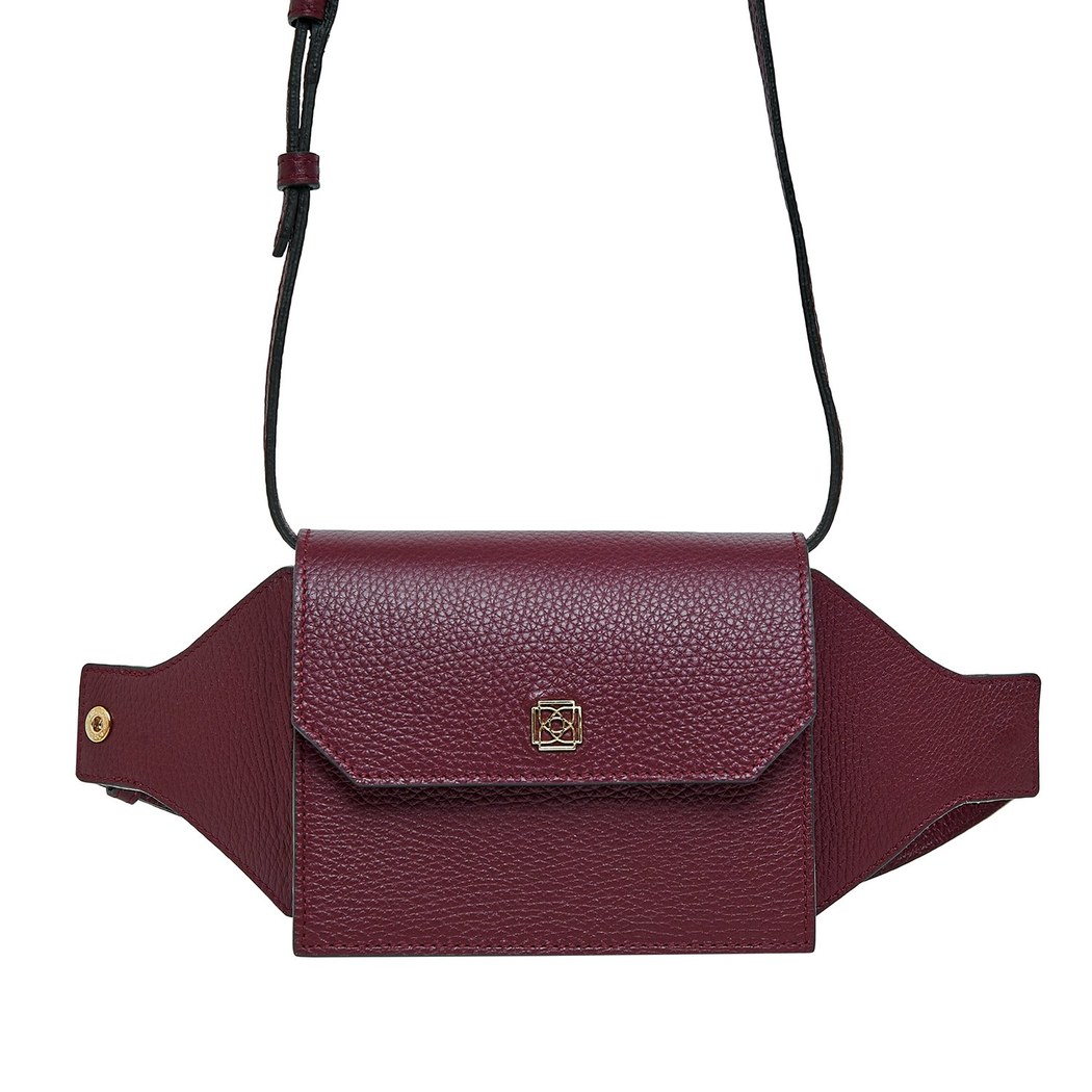 Aliz Bordo Kadın Deri Bel Çantası