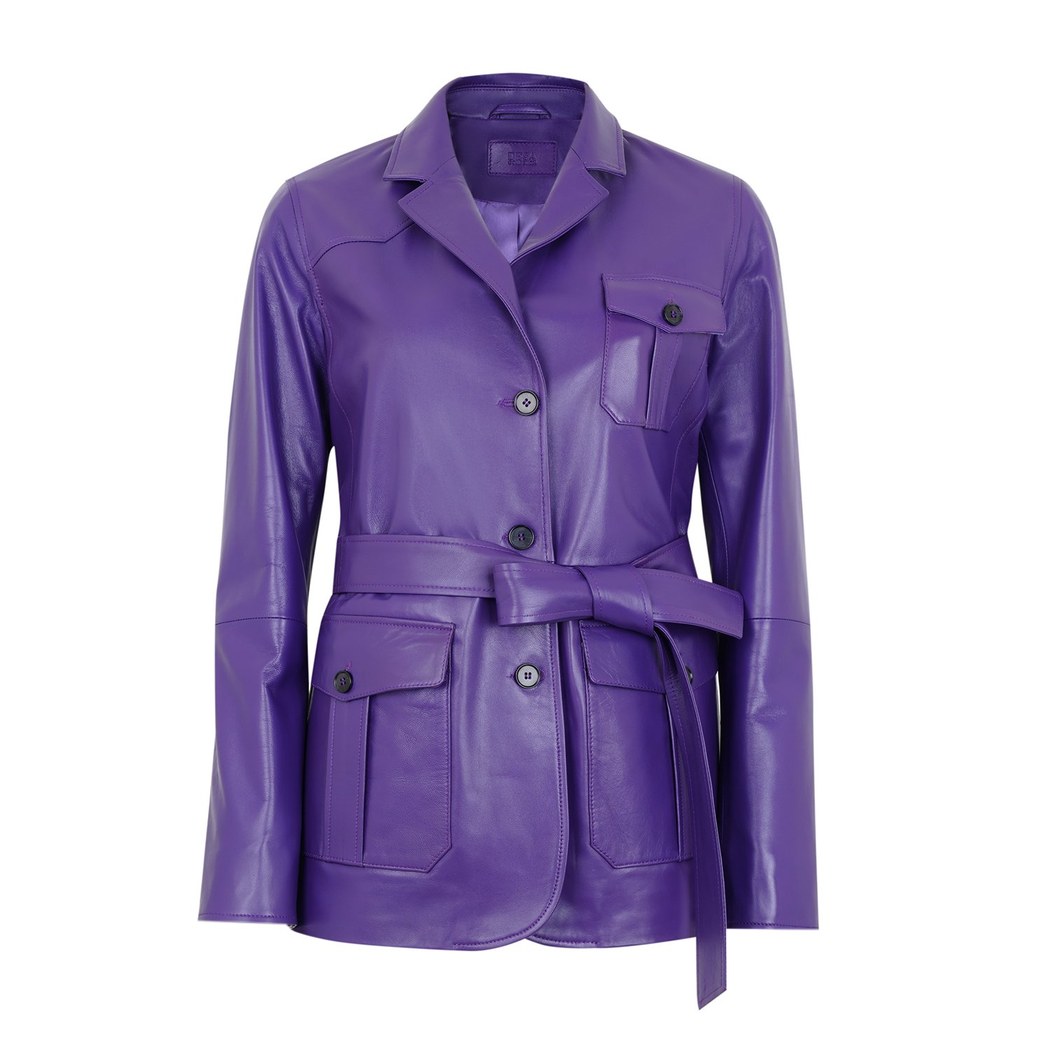 Aloha Mor Kadın Deri Ceket