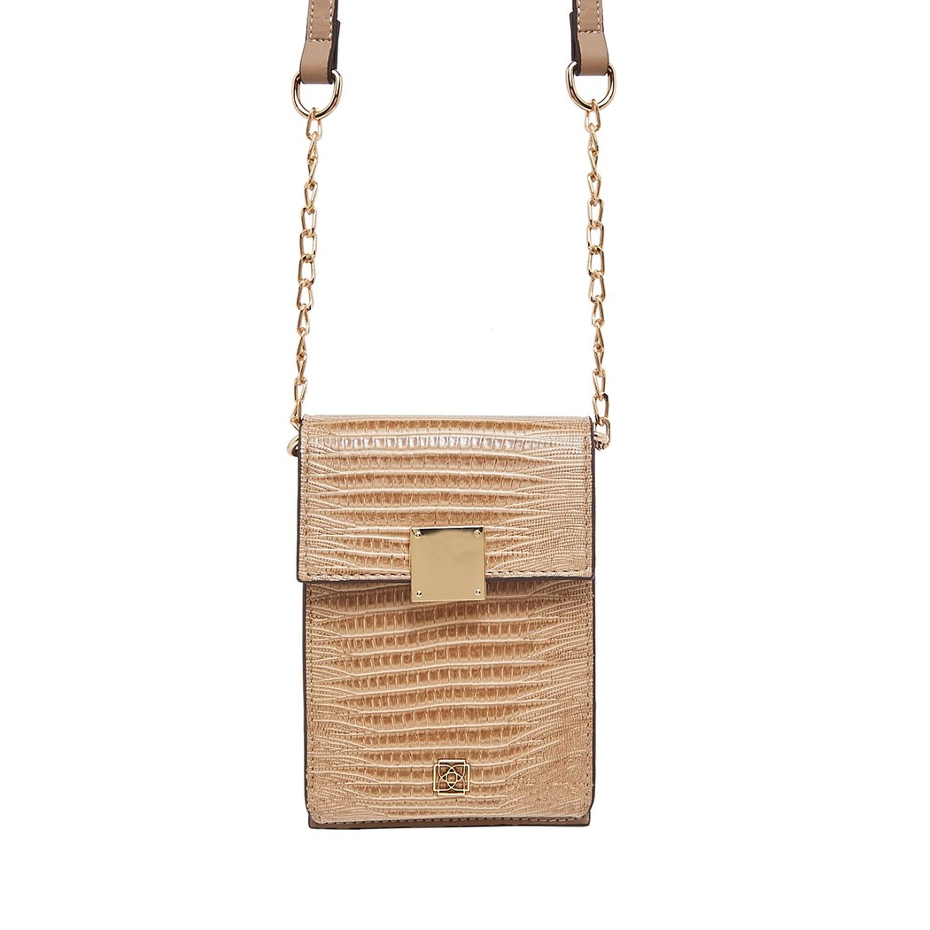 Altın Lewis Zincir Detaylı Kadın Omuz Çantası