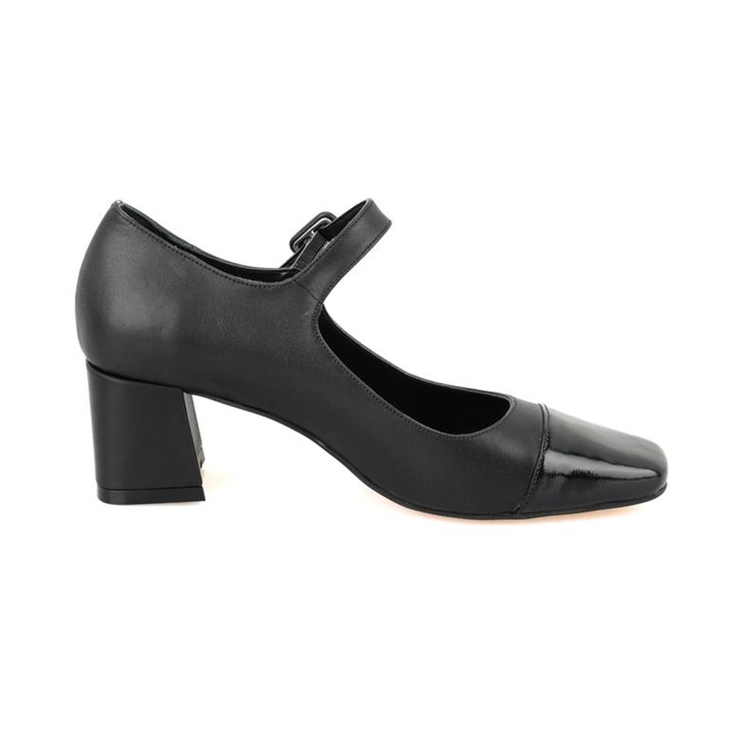 Amaris Siyah Kadın Topuklu Mary Jane Deri Klasik Ayakkabı