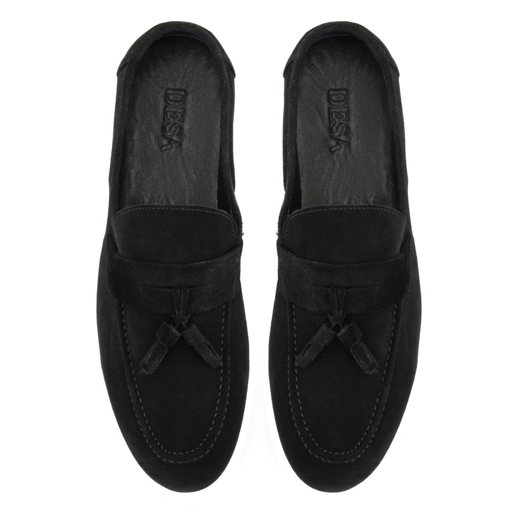 Ames Siyah Erkek Süet Deri Loafer