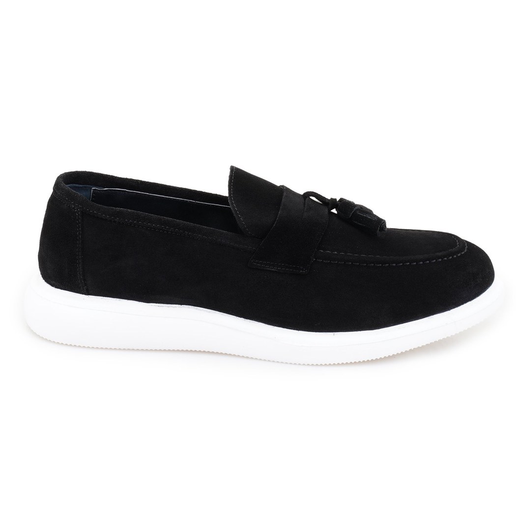 Ames Siyah Erkek Süet Deri Loafer