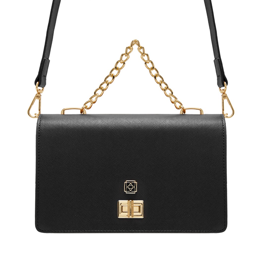 Anais Siyah Kadın Zincir Detaylı El Çantası