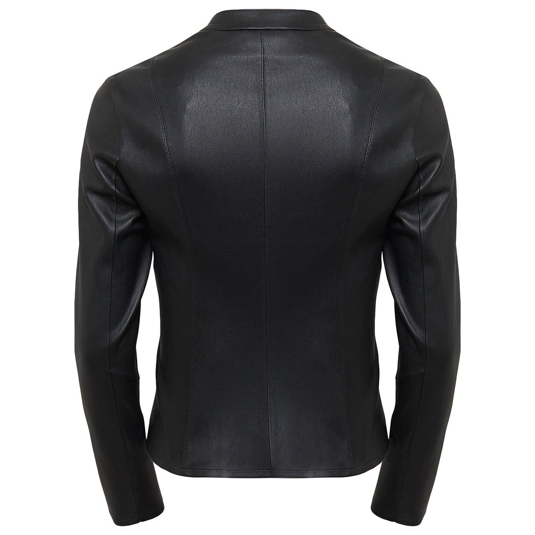 Anila Kadın Deri Streç Biker Mont