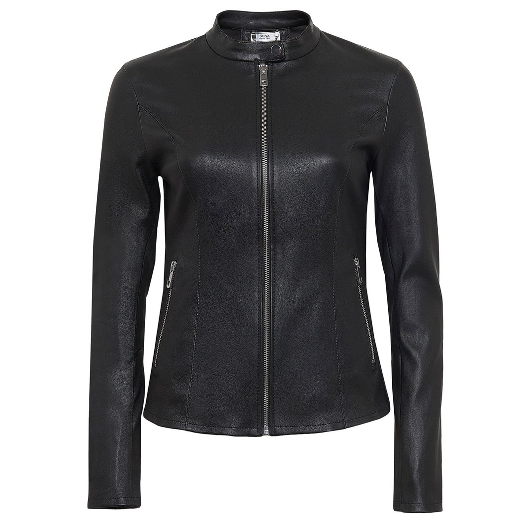 Anila Kadın Deri Streç Biker Mont