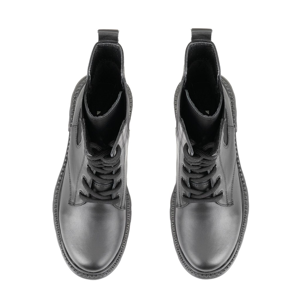 Anjer Siyah Kadın Lastikli Deri Chelsea Bot