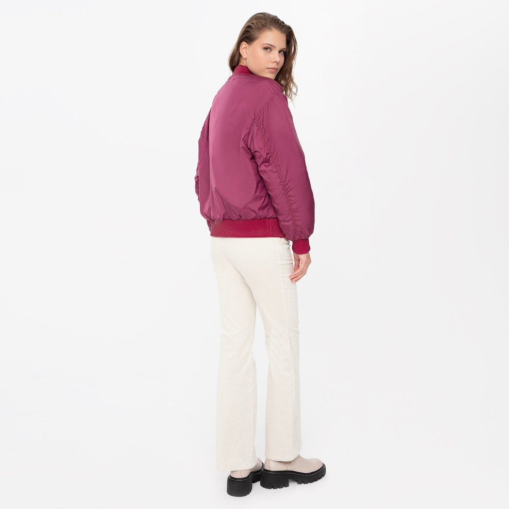 Anna Mor Kadın Çift Taraflı Deri Bomber Ceket 