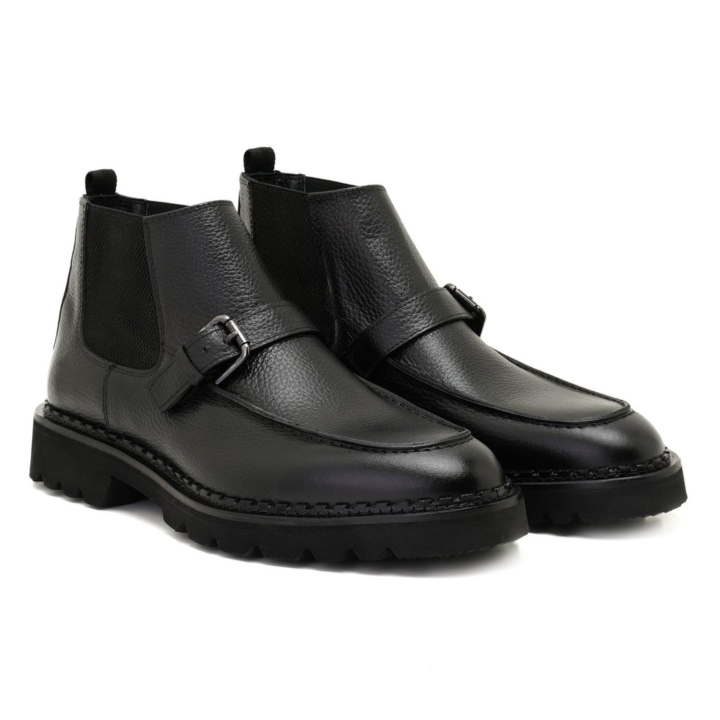 Annia Antrasit Erkek Deri Bot