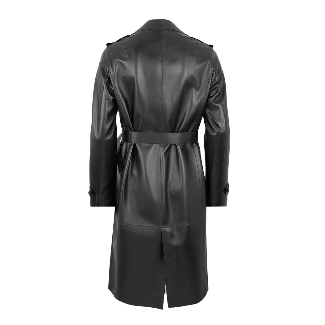 Annily Siyah Kadın Deri Trençkot