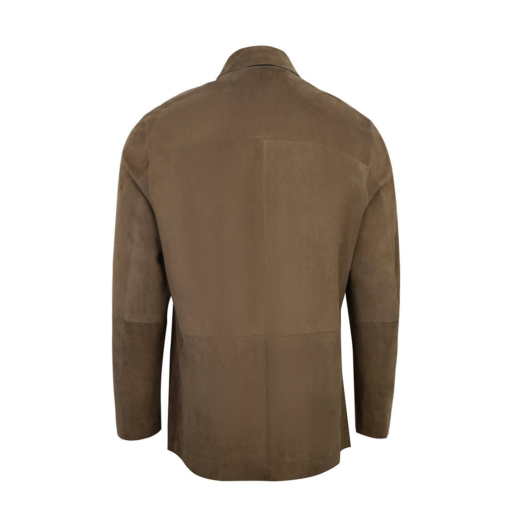 Anoki Haki Erkek Çift Taraflı Süet Deri Mont