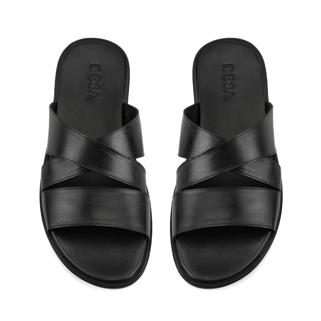 Antonie Siyah Erkek Deri Terlik