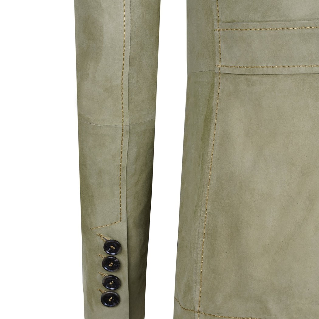 Antonin Yeşil Erkek Süet Safari Deri Ceket