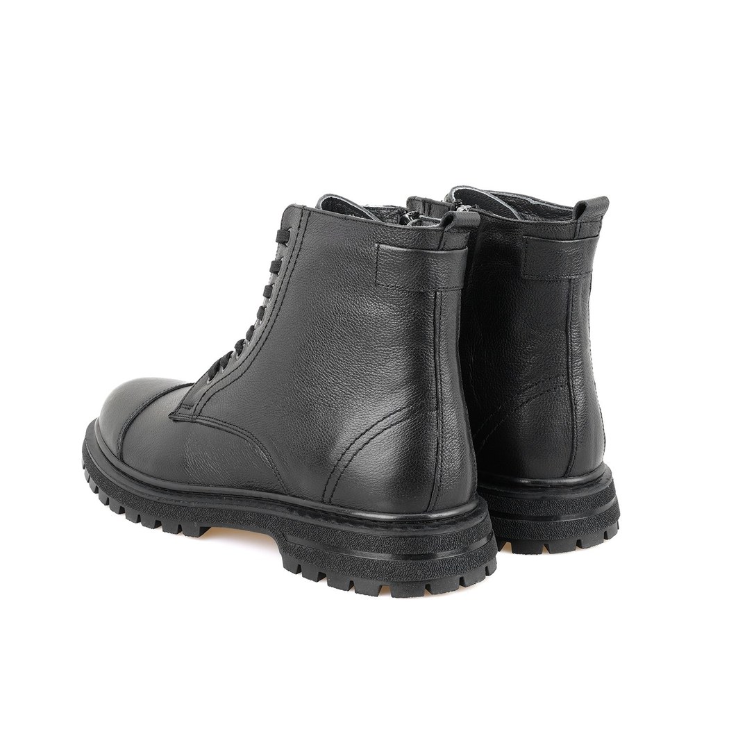 Antonio Siyah Erkek Fermuarlı Deri Bot