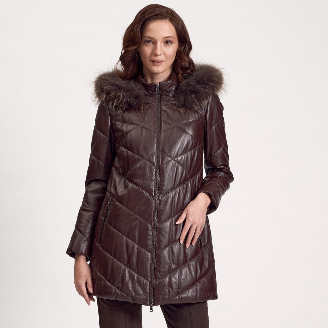 Aoibhinn Kadın Şişme Deri Mont