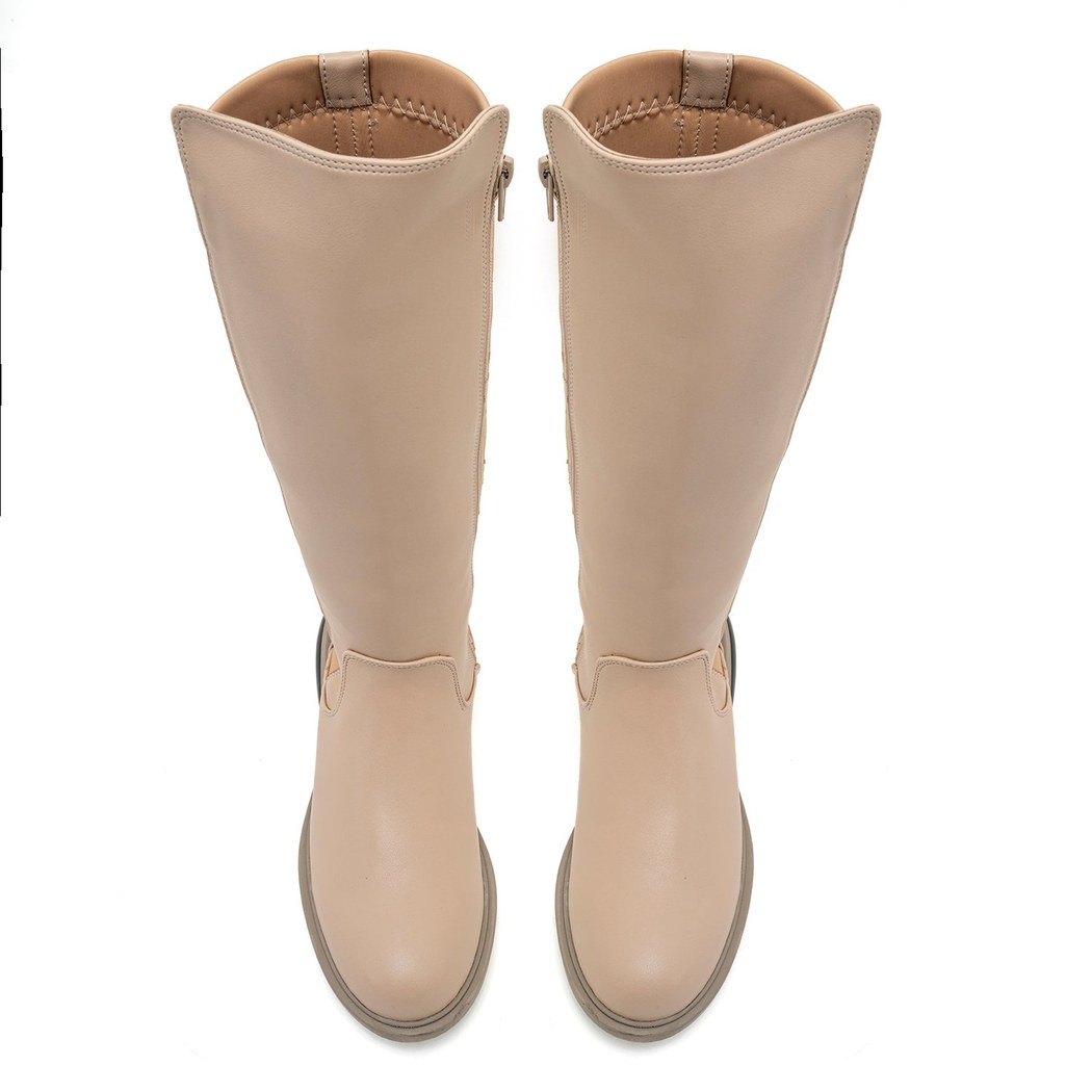 Aracili Krem Kadın Çizme