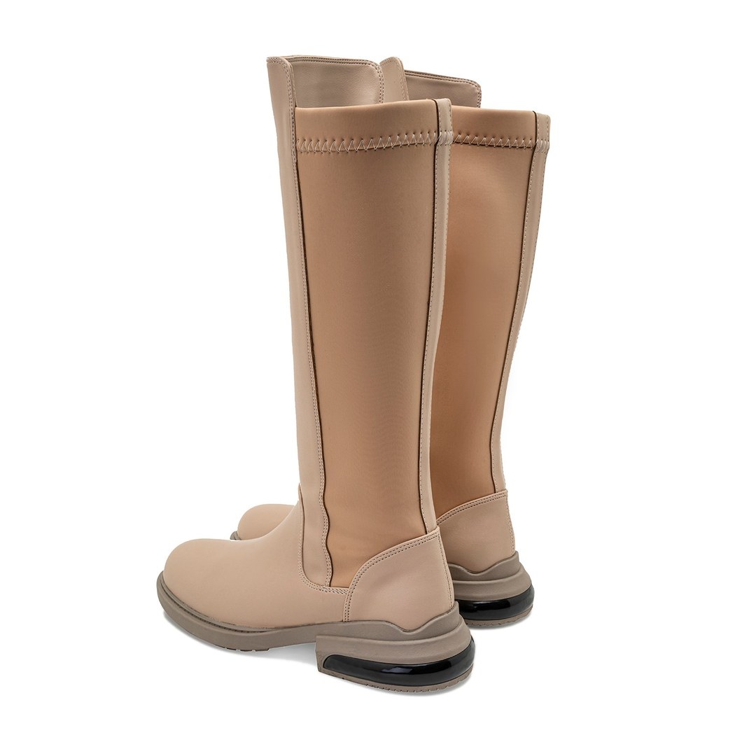 Aracili Krem Kadın Çizme