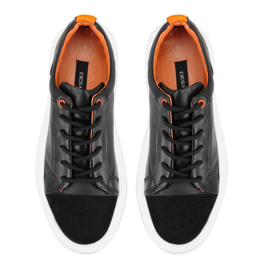 Arelana Siyah Erkek Deri Spor Ayakkabı