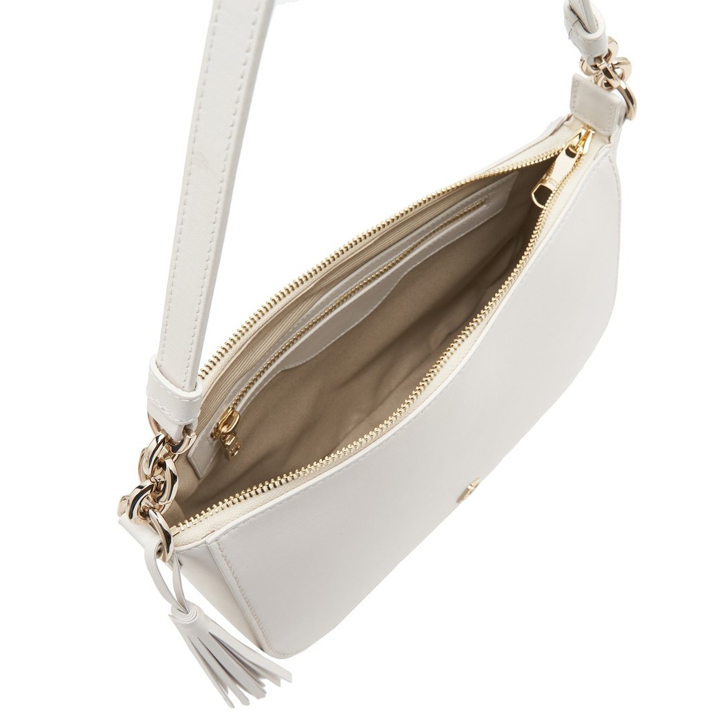 Ariana Beyaz Kadın Deri Omuz Çantası