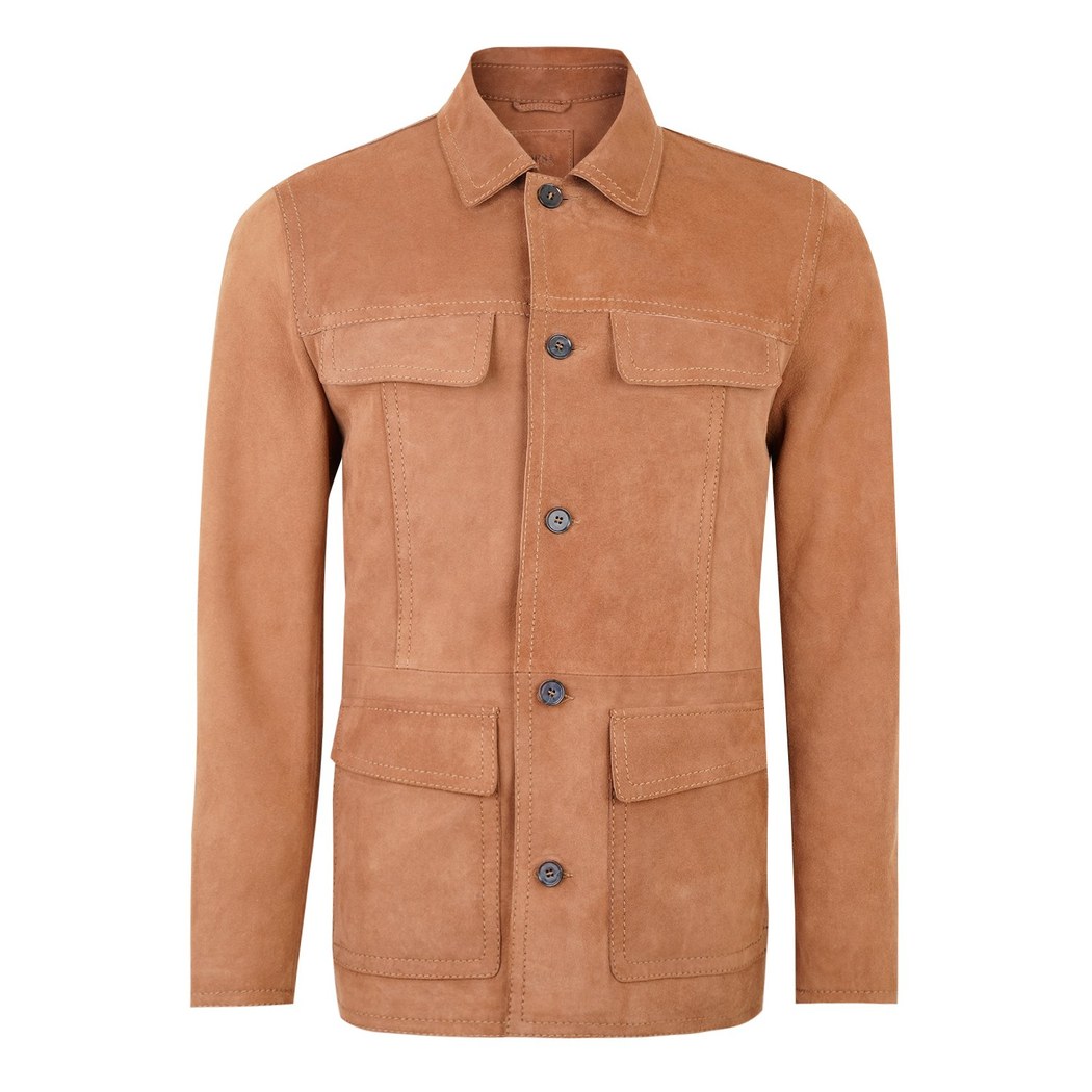 Arnie Taba Erkek Süet Deri Ceket