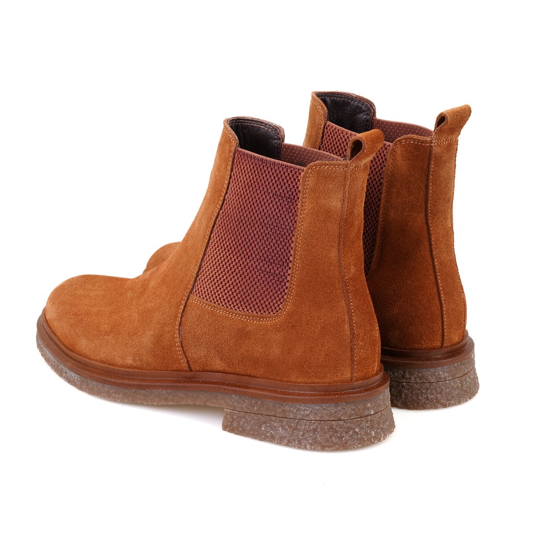 Ascent Taba Kadın Lastikli Süet Deri Chelsea Bot