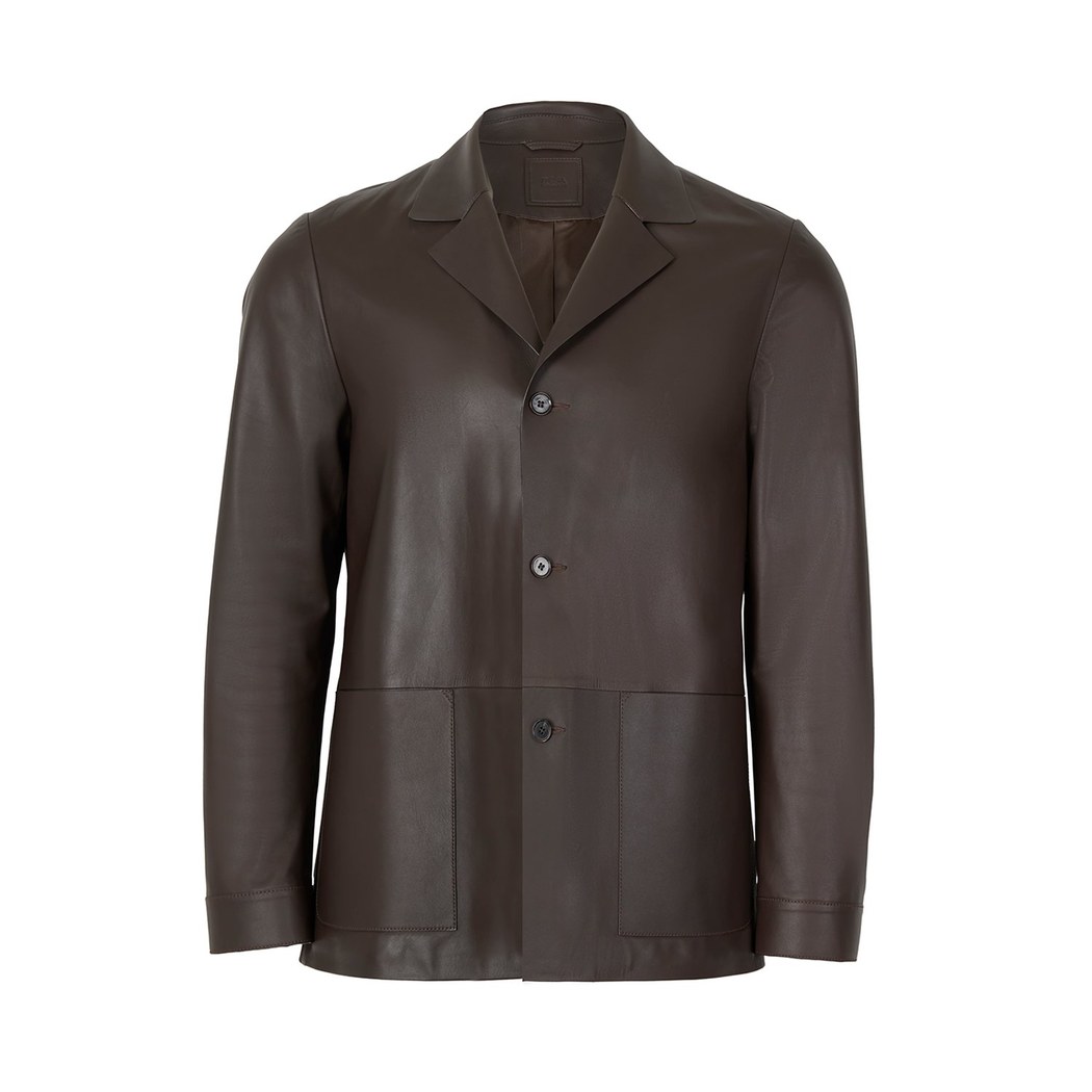 Auburn Kahverengi Erkek Deri Blazer Ceket