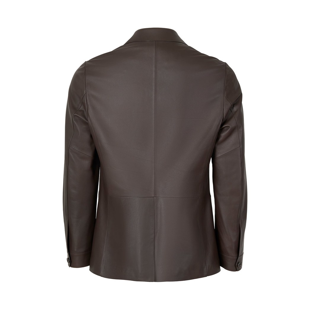 Auburn Kahverengi Erkek Deri Blazer Ceket