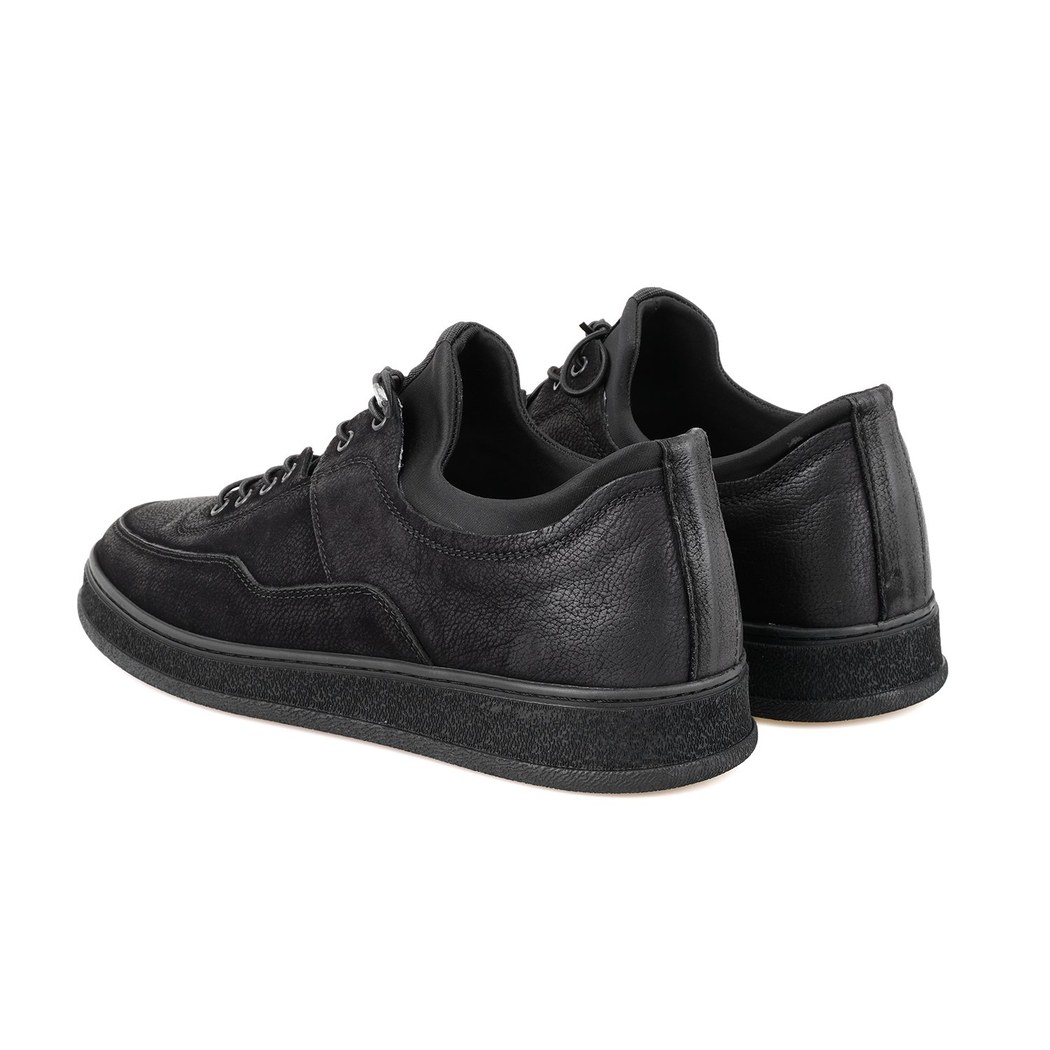 Auke Siyah Erkek Deri Spor Ayakkabı
