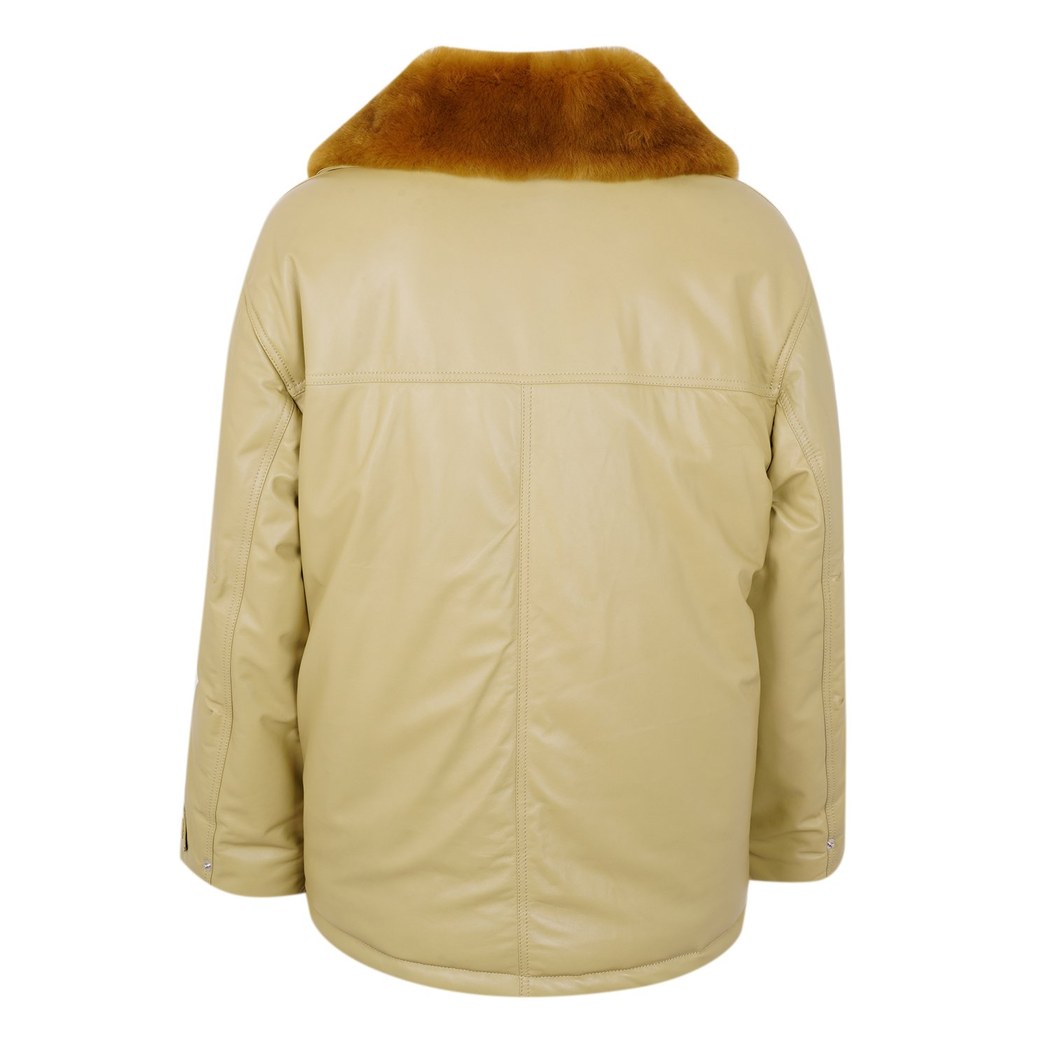 Auren Yeşil Kadın Deri Puffer Mont