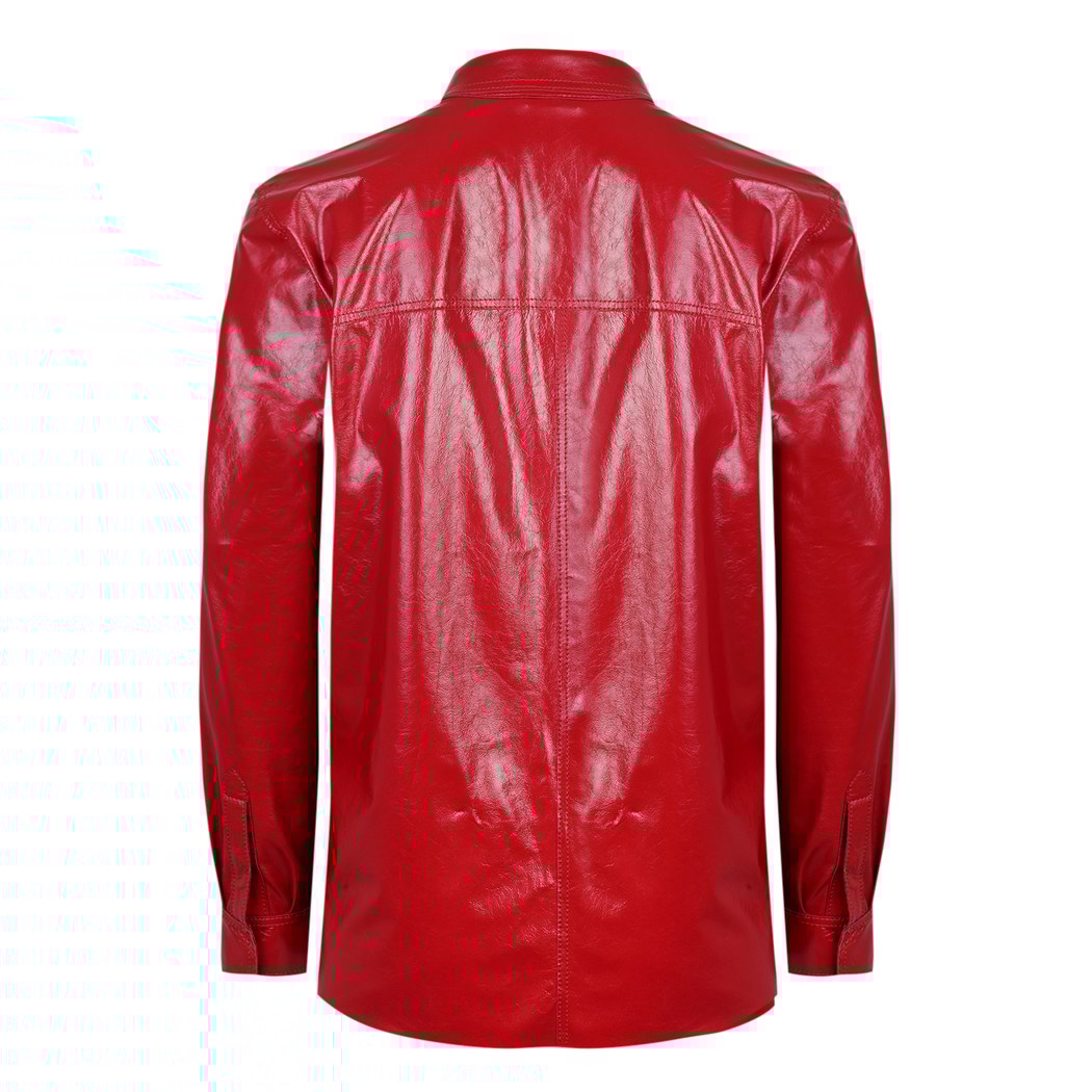 Ayzaria Kırmızı Kadın Rugan Deri Gömlek