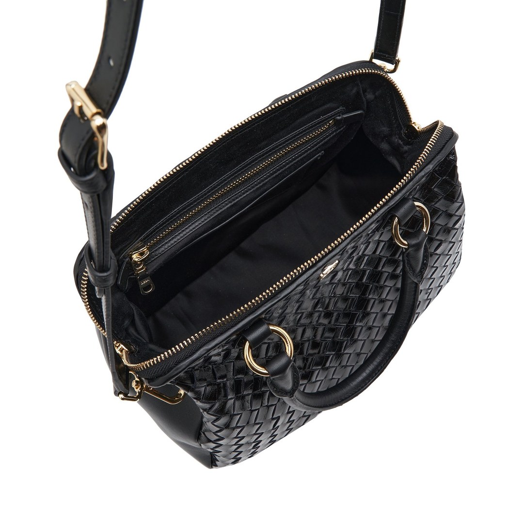 Azalea Siyah Kadın Örgü Deri El Çantası