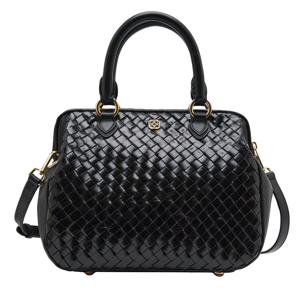 Azalea Siyah Kadın Örgü Deri El Çantası