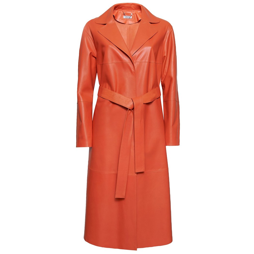 Aziza Kadın Deri Uzun Trençkot