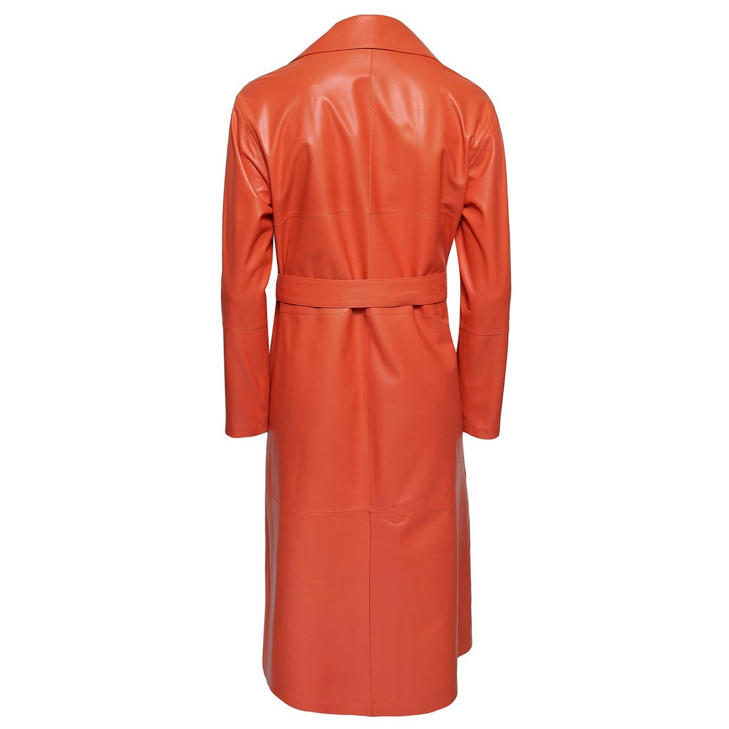 Aziza Kadın Deri Uzun Trençkot