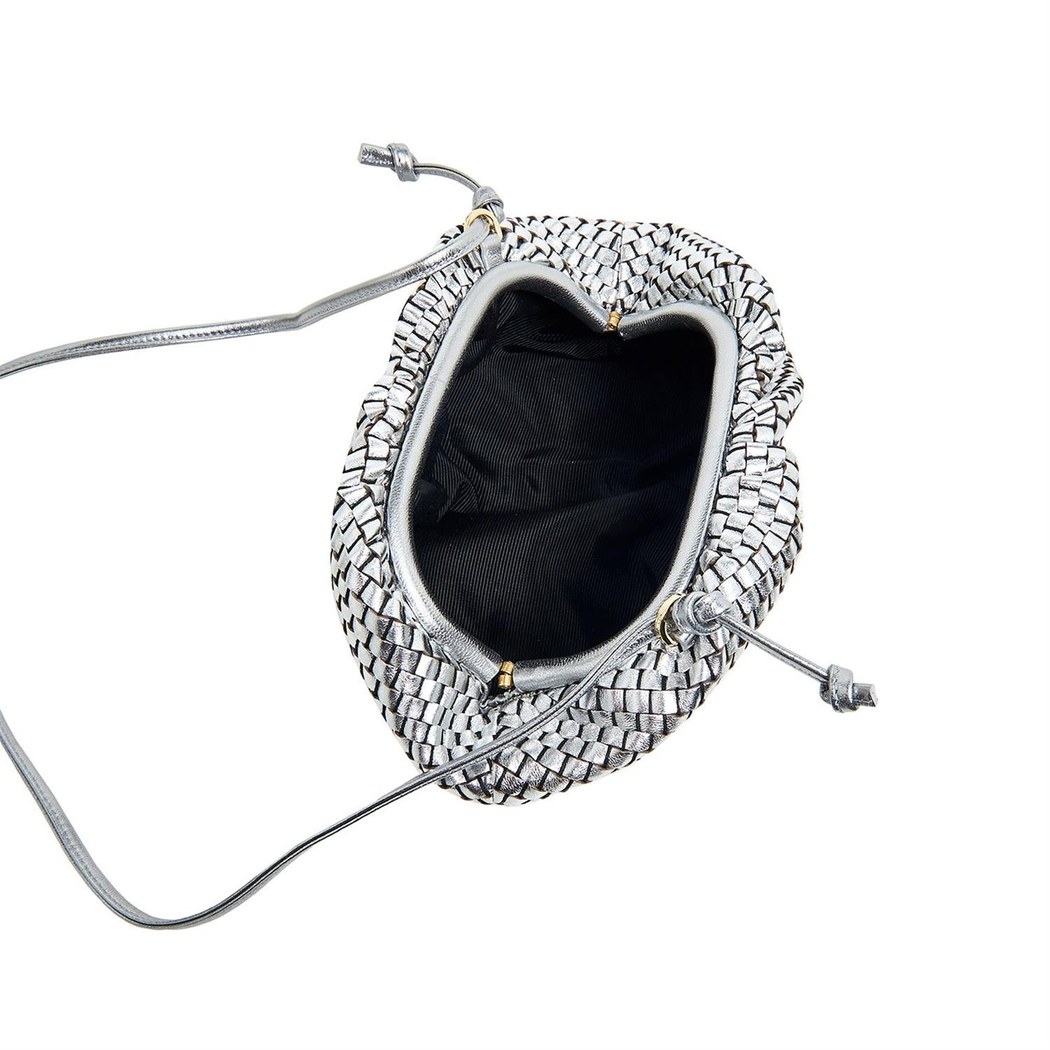 Azure Kadın Omuz Askılı Örgü Deri Clutch